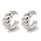 Brass Cuff Earrings, Long-Lasting Plated, Lead Free & Cadmium Free, Platinum, 13.5x12.8x7mm