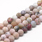 Natural Pink Opal Beads Strands, Frosted, Round, 4~5mm, Hole: 1mm, about 84~90pcs/strand, 15.1 inch