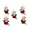 Handmade Lampwork Pendants, Cattle Charms, FireBrick, 25~27x15~16x18~19mm, Hole: 2.5~3mm