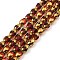 Faceted Electroplate Glass Beads Strands, Golden Plated, Oval, Red, 6.5~7x4mm, Hole: 0.8mm, about 45~49pcs/strand, 30.5~32.5cm
