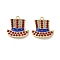 Independence Day Alloy Enamel Pendants, with Crystal Rhinestone, Golden, Hat, 23x23.5x3mm, Hole: 1.8mm