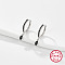Anti-Tarnish Rhodium Plated 925 Sterling Silver Hoop Earring for Dangle Earrings, with Horse Eye Cubic Zirconia Dangle Charms, Black, 19x2mm