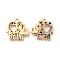 Brass with Colorful Cubic Zirconia Charms, Cadmium Free & Nickel Free & Lead Free, Elephant, Real 18K Gold Plated, 12x12x2.5mm, Hole: 1mm
