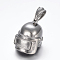 Tarnish Resistant 304 Stainless Steel Pendants, Large Hole Pendants, Bulletproof Helmet, Stainless Steel Color, 39.5x27x31mm, Hole: 8x12mm