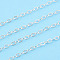 Brass Cable Chains, Soldered, Flat Oval, Nickel Free, Silver, 3x2x0.5mm, about 5m/roll