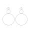 304 Stainless Steel Dangle Earrings, with Plastic Ear Nuts, Textured, Ring, Stainless Steel Color, 75mm, Pin: 0.6mm