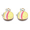 Alloy Pendants, with Enamel, Cadmium Free & Lead Free, Light Gold, Bee, Yellow, 17x15.5x1.5mm, Hole: 2mm