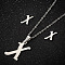 201 Stainless Steel Pendant Necklaces & Stud Earrings Sets, Letter X, 400mm