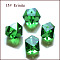 K9 Glass, Imitation Austrian Crystal Beads, Grade AAA, Faceted, Cornerless Cube Beads, Green, 6x5.5x5.5mm, Hole: 0.7~0.9mm