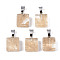Watermelon Stone Glass Pendants, with Platinum Iron Pinch Bail, Square, Wheat, 16x12.5x5.5mm, Hole: 3.5x7mm