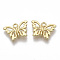 Alloy Charms, Filigree Joiners Findings, Butterfly, Light Gold, 11x15x2.5mm, Hole: 1.2mm