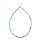 Natural Apatite Beaded Necklaces, with Golden Plated Brass Chain Extender and Spring Ring Clasps, Golden, 17.32~17.52 inch(44~44.5cm)