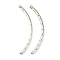 Brass Curved Tubes Beads, Platinum, 50x3mm, Hole: 2mm