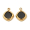 Fashion 304 Stainless Steel Enamel Charms, Rhombus, Golden, 14x11x3mm, Hole: 1.8mm