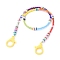 Personalized Dual-use Items, Beaded Necklaces or Eyeglasses Chains, with Brass & Acrylic & Glass Seed Beads, Polymer Clay Heishi Beads and Plastic Lobster Claw Clasps, Word Peace, Colorful, 21.65 inch(55cm)
