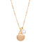 Shell Shape Alloy & Round Plastic Imitation Pearl Pendant Necklaces for Women, White, Golden, 18.90 inch(48cm)