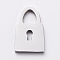 Non-Tarnish 304 Stainless Steel Charms, Cut-Out, Manual Polishing, Hollow, Lock, Stainless Steel Color, 10x6x1mm, Hole: 3x3mm
