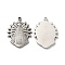Non-Tarnish 304 Stainless Steel Pendants, Religion Charms, Stainless Steel Color, 34x26x3mm, Hole: 2mm