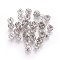 Tarnish Resistant 5-Petal 304 Stainless Steel Bead Caps, Stainless Steel Color, 10x4.5mm, Hole: 1mm