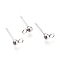 Non-Tarnish 304 Stainless Steel Ear Stud Components, with Loop, Ball, Stainless Steel Color, 14x3mm, Hole: 1.6~1.8mm, Pin: 0.7mm