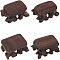 SUPERFINDINGS 4pcs Wood Display Stand Square Rosewood Carved Base Home Crafts Collectibles Antiques Pedestal Coconut Brown Sandalwood Stand Base for Gemstone Display,5.6~6.6x7.5~8.6x2.5~2.7cm