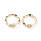 Brass Micro Pave Cubic Zirconia Screw Carabiner Lock Charms, for Necklaces Making, Quick Links, Long-Lasting Plated, Ring, Colorful, Real 18K Gold Plated, 20x3mm, Screw: 5mm in diameter