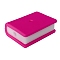 Book Food Grade Silicone Beads, DIY Necklaces Making, Fuchsia, 27.1x9.2mm
