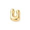 Brass Pendants, Cadmium Free & Nickel Free & Lead Free, Real 18K Gold Plated, Letter U, 22x17x6.5mm, Hole: 3x2.5mm