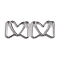 Alloy Webbing Buckle Sliders, Webbing Fasteners, Bowknot with Heart, Platinum, 13x16.5x1.5mm