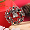 Christmas Theme Zinc Alloy Rhinestone Brooches for Backpack Clothes, Christmas Wreath