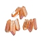 Electroplated Natural Quartz Crystal Graduated Beads Strands, Nuggets, Top Drilled, Dark Orange, 21~43x5~13mm, Hole: 1mm, 3pcs/set