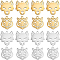 16Pcs 4 Style 201 Stainless Steel Pendants, Laser Cut, Golden & Stainless Steel Color, 16x15x1mm and 15x13x1mm, Hole: 1.4mm, 4pcs/style