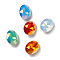 Light AB Style Eletroplate K9 Glass Rhinestone Cabochons, Pointed Back & Back Plated, Faceted, Oval, Mixed Color, 10x8x4.5mm