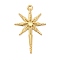 Ion Plating(IP) 304 Stainless Steel Pendants, Star Charms, Real 18K Gold Plated, 40x25x2mm, Hole: 2mm