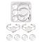 DIY Blank Dome Bangle Making Kit, Including Brass Open Cuff Bangle Making with Flat Round Tray, Flat Round Glass Cabochons, Silver, 6Pcs/box
