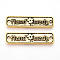 Alloy Connector Charms, Rectangle with Word Handmade, Antique Golden, 25.5x6x1.5mm, Hole: 1.4mm