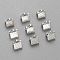 Iron Ribbon Crimp Ends, Silver Color Plated, 6x7mm, hole: 2mm
