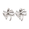 Brass Micro Pave Cubic Zirconia Pendants, Cadmium Free & Nickel Free & Lead Free, Bowknot, Platinum, Clear, 16x15x4mm, Hole: 5x3mm