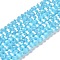 Opaque Glass Beads Stands, AB Color, Faceted(32 Facets), Round, Light Sky Blue, 3.5x3mm, Hole: 1mm, about 163~166pcs/strand, 50~51cm