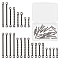 32Pcs 4 Styles Ion Plating(IP) 304 Stainless Steel Connector Charms, Twisted Bar, Black, 10~25x2x1~1.5mm, Hole: 1~1.4mm, 8pcs/style