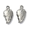 Non-Tarnish 304 Stainless Steel Pendants, Leaf Charms, Stainless Steel Color, 15x7.5x4.5mm, Hole: 1mm