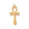 201 Stainless Steel Pendants, Laser Cut, Ankh Cross Charm, Golden, 22.5x10.5x1mm, Hole: 1.4mm