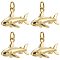 8Pcs Brass Pendants, with Jump Ring, Long-Lasting Plated, Shark Shape, Real 18K Gold Plated, 13x20x5.5mm, Hole: 3.5mm