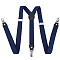 Polyester Elastic Men's Strength Suspenders, with Iron Clasps, Midnight Blue, 75x25x2mm