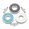 304 Stainless Steel Toggle Clasps, with Enamel, Ring, Mixed Color, Ring: 29.5x2mm, Inner Diameter: 12mm, Bar: 21x7x3mm, Hole: 2mm