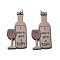 Printed Wood Pendants, with Iron Ring, Valentine's Day Collection, Bottle, 42.5x22x2.5mm, Hole: 5mm