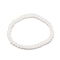 Faceted Glass Rondelle Beads Stretch Bracelet for Kid, Imitation Jade Glass Bracelet, White, 4x3.5mm, Inner Diameter: 1-7/8 inch(4.8cm)