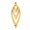 Ion Plating(IP) 304 Stainless Steel Linker, Leaf Connector Charms, Laser Cut, Golden, 25x9x1mm, Hole: 1mm