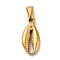 PVD Vacuum Plating 304 Stainless Steel Pendants, Long-Lasting Plated, Conch Shape Charm, Golden, 16.5x8x3mm, Hole: 5x2.5mm