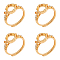 Adjustable Brass Finger Rings Components, Crystal Rhinestone Pad Ring Base Settings, Golden, , Tray: 8.3mm, US Size 7 1/2(17.7mm), 4pcs/box